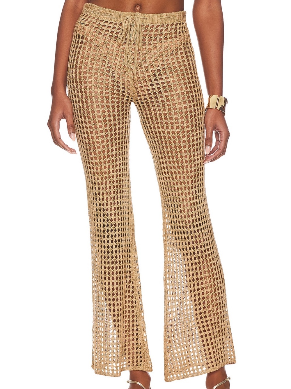 superdown Elektra Crochet Pants in Nude Women's Size M